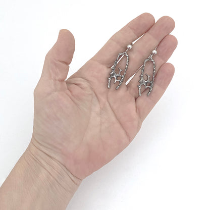 Guy Vidal brutalist pewter drop earrings