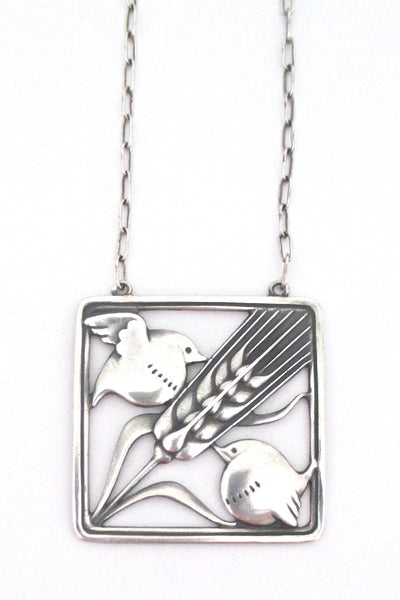Georg Jensen birds & wheat pendant necklace #93 - Arno Malinowski