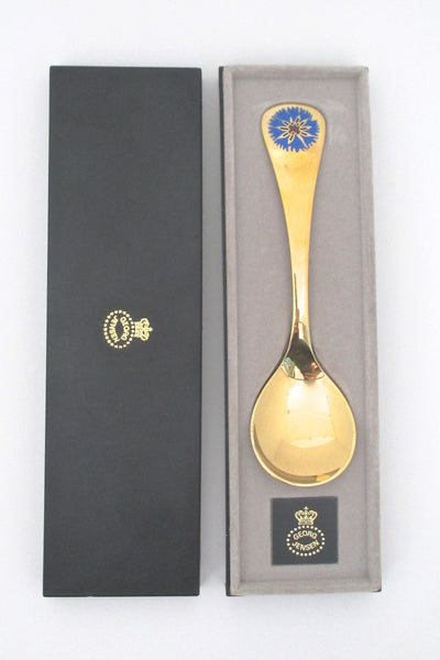 original box Georg Jensen Denmark vintage sterling silver enamel annual spoon 1972