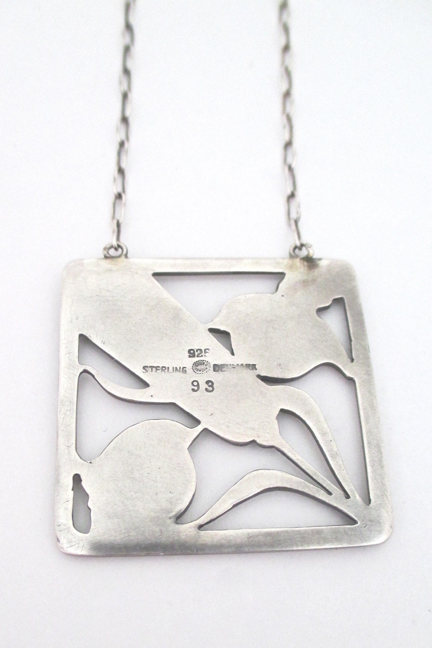 Georg Jensen birds & wheat pendant necklace #93 - Arno Malinowski