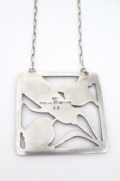 Georg Jensen birds & wheat pendant necklace #93 - Arno Malinowski