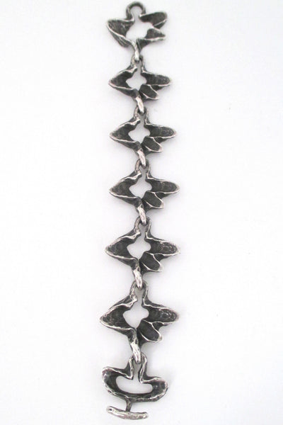 'brutalist splash' cast silver link bracelet