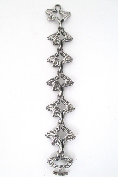 'brutalist splash' cast silver link bracelet