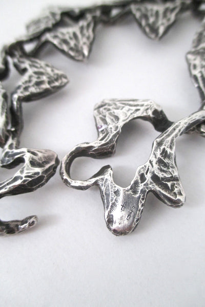 'brutalist splash' cast silver link bracelet