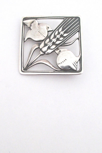 Georg Jensen bird & wheat brooch #250 by Arno Malinowski