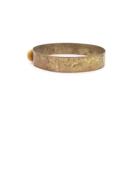 profile Rafael Alfandary Canada hammered brass rare bangle bracelet vintage Canadian jewelry