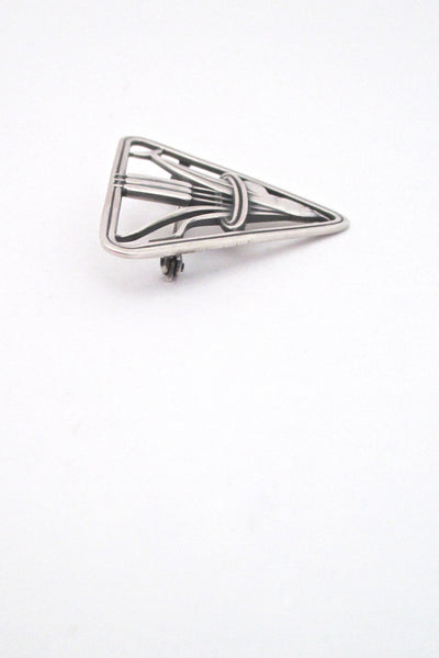 profile Georg Jensen Denmark vintage silver diving dolphin brooch 257 by Arno Malinowski 