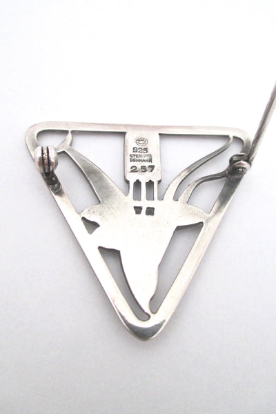 Georg Jensen diving dolphin brooch #257 by Arno Malinowski