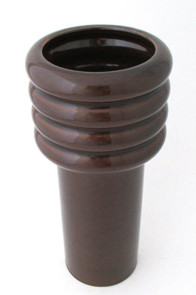 detail Rosenthal Germany vintage modernist large porcelain vase brown glaze