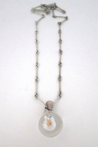 Bjorn Weckstrom Lapponia vintage silver and acrylic nugget necklace 1977