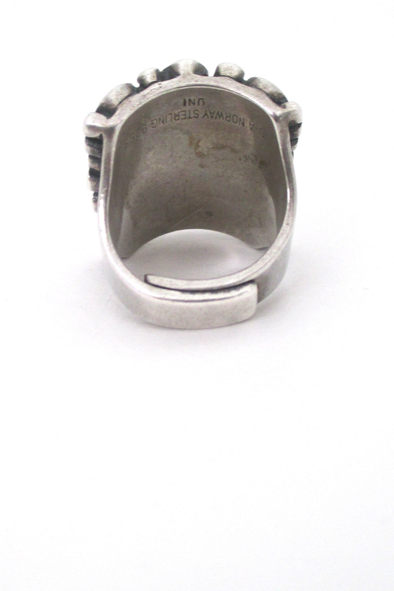 Marianne Berg for Uni David-Andersen heavy silver 'circles' ring