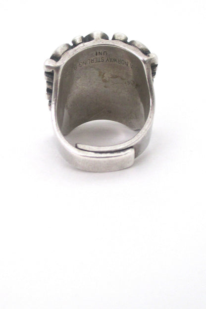 Marianne Berg for Uni David-Andersen heavy silver 'circles' ring
