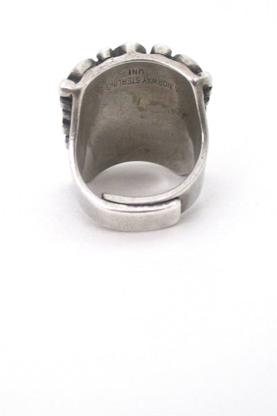 Marianne Berg for Uni David-Andersen heavy silver 'circles' ring