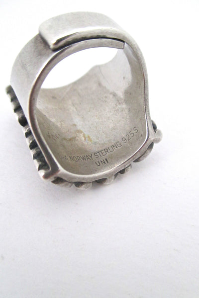 Marianne Berg for Uni David-Andersen heavy silver 'circles' ring