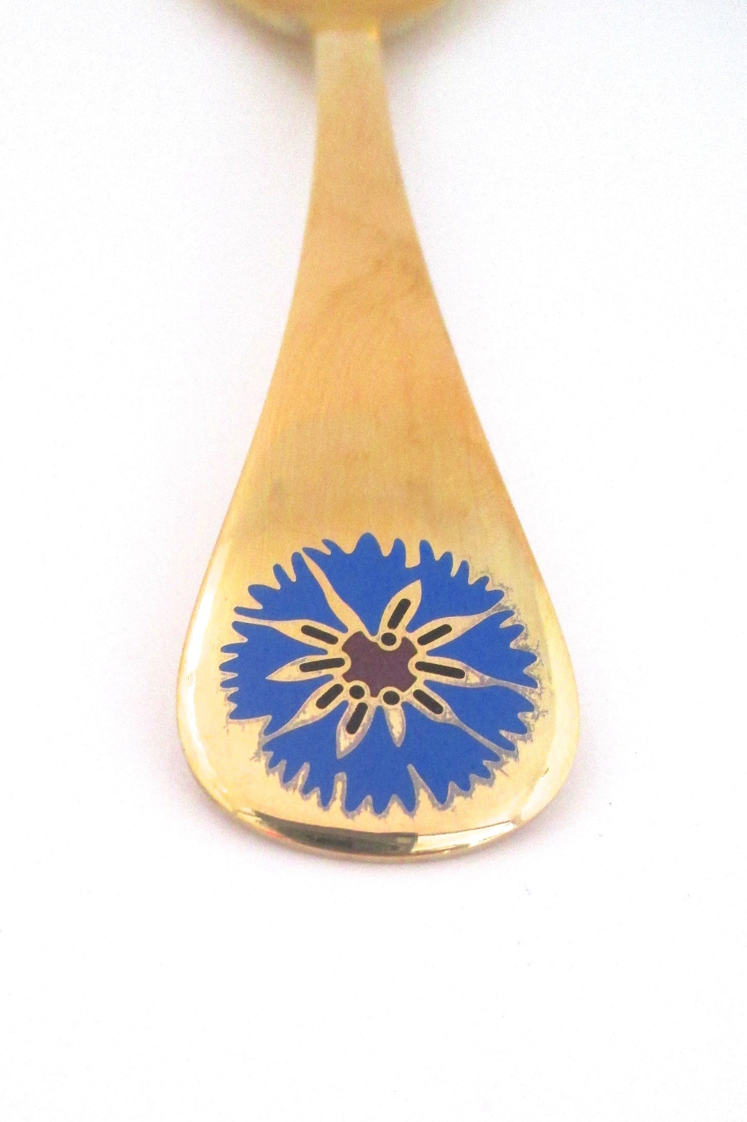 detail Georg Jensen Denmark vintage sterling silver enamel annual spoon 1972