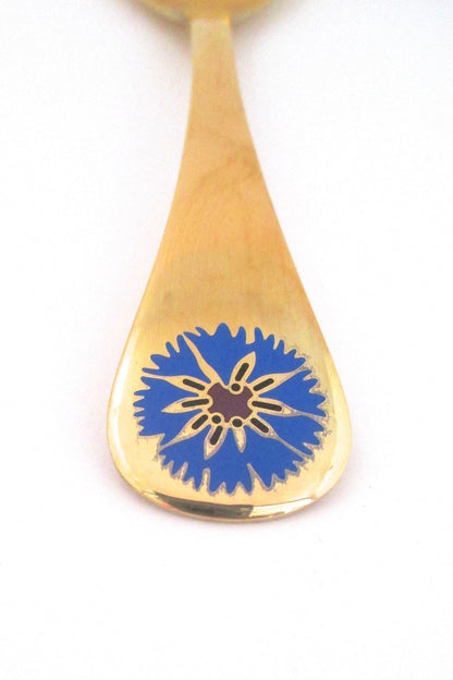detail Georg Jensen Denmark vintage sterling silver enamel annual spoon 1972