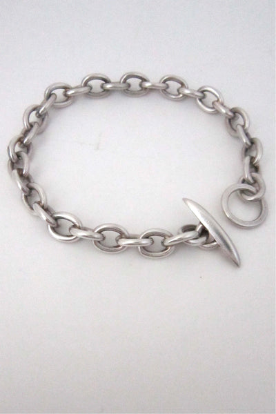 Anton Michelsen Denmark vintage silver heavy chain link toggle bracelet