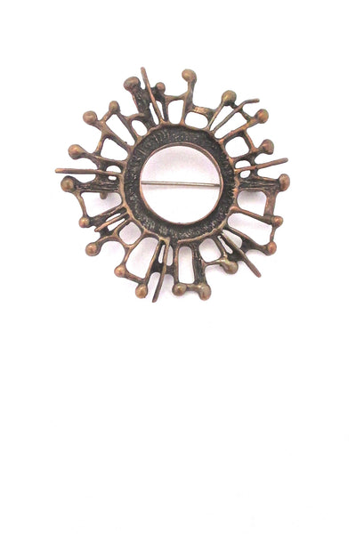 Uni David-Andersen bronze brooch by Unn Tangerud Scandinavian Modern design vintage jewelry