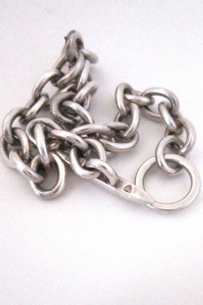 Anton Michelsen Denmark vintage silver heavy chain link toggle bracelet