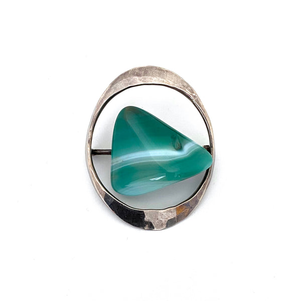 Tone Vigeland for Plus Studios large brooch ~ banded agate