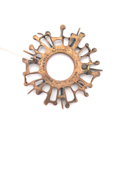 Uni David-Andersen vintage bronze brooch ~ Unn Tangerud