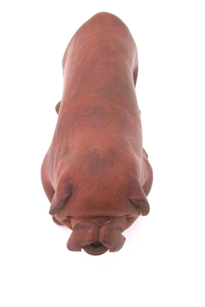 Deru Germany sculpted leather dog ~ great patina