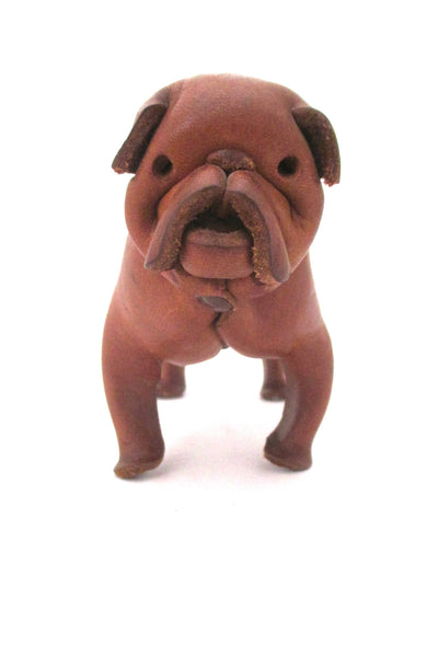 detail Deru Germany vintage mid century leather dog sculpture