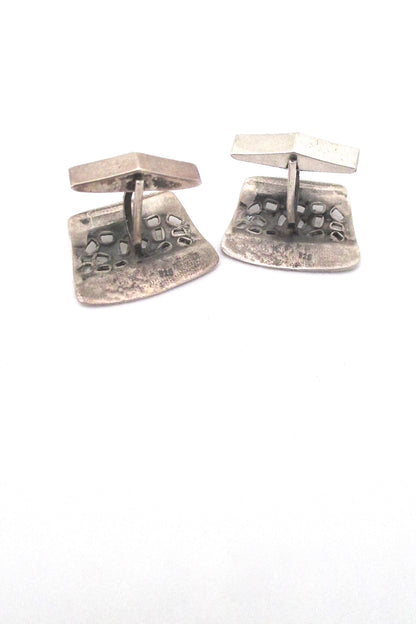 vintage pierced silver cufflinks