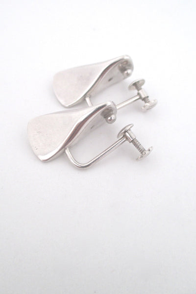 detail Georg Jensen Denmark vintage Scandinavian Modern silver earrings 116B by Edvard Kindt-Larsen