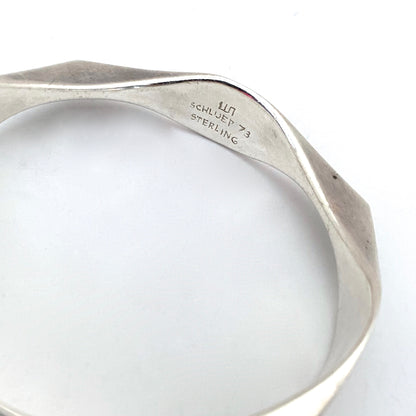 Walter Schluep hand wrought silver bangle bracelet ~ 1973