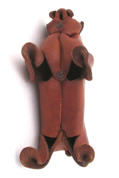Deru Germany sculpted leather dog ~ great patina