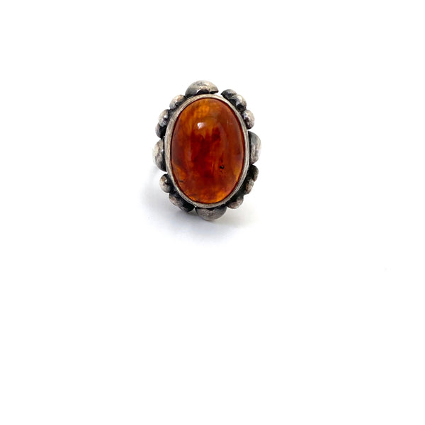 Rytosztuka silver & amber ring