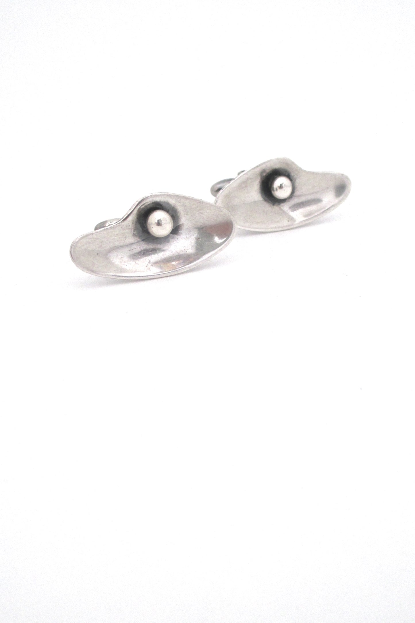 Otto Robert Bade ORB USA vintage sterling silver biomorphic cufflinks American Modernist