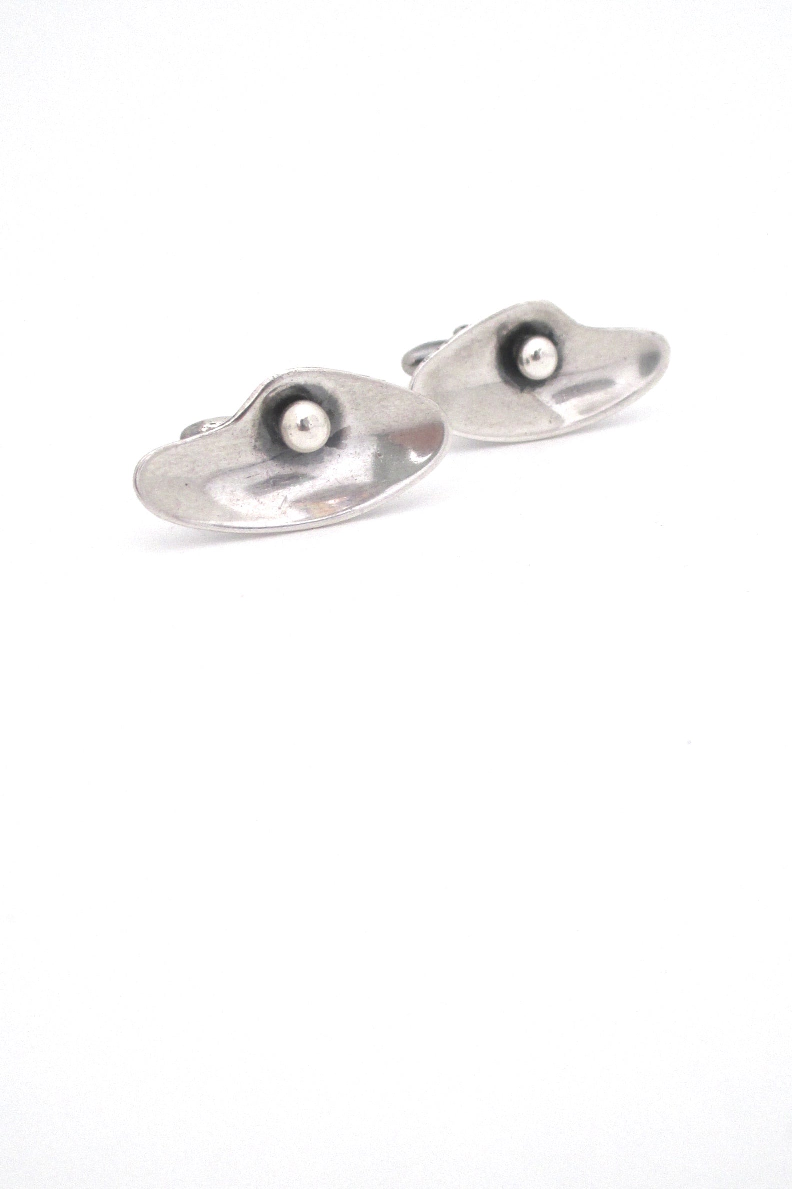 Otto Robert Bade ORB USA vintage sterling silver biomorphic cufflinks American Modernist