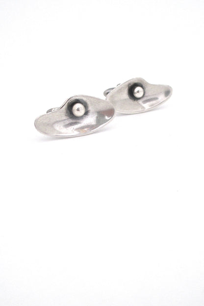 Otto Robert Bade ORB USA vintage sterling silver biomorphic cufflinks American Modernist
