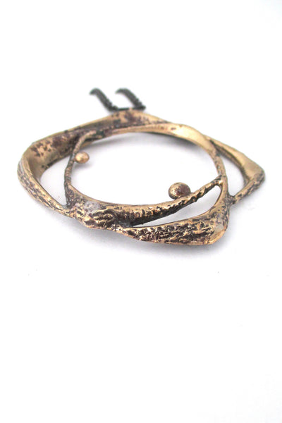 Sten and Laine Finland vintage bronze Scandinavian Modernist necklace