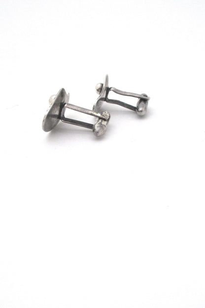 profile Otto Robert Bade ORB USA vintage sterling silver biomorphic cufflinks American Modernist