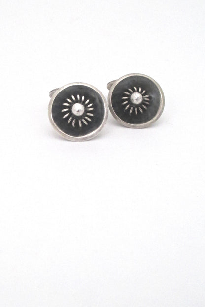 Ernst Willy Knudsen Denmark vintage silver coil and bead mid century modern cufflinks