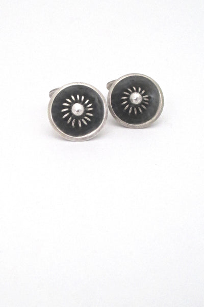 Ernst Willy Knudsen Denmark vintage silver coil and bead mid century modern cufflinks