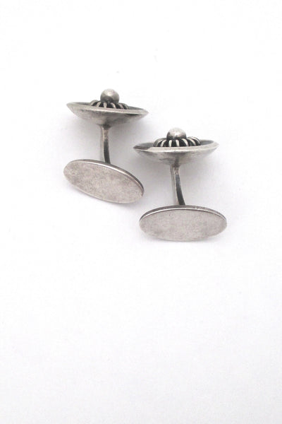 classic silver 'coil & bead' cufflinks - Ernst Willy Knudsen