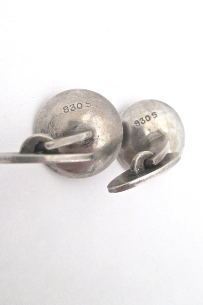classic silver 'coil & bead' cufflinks - Ernst Willy Knudsen