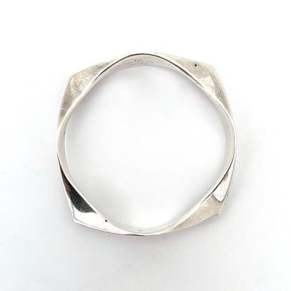 Walter Schluep hand wrought silver bangle bracelet ~ 1973