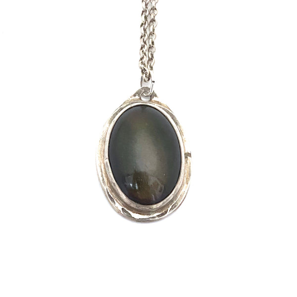 Rafael Canada sterling silver 'mood stone' pendant necklace