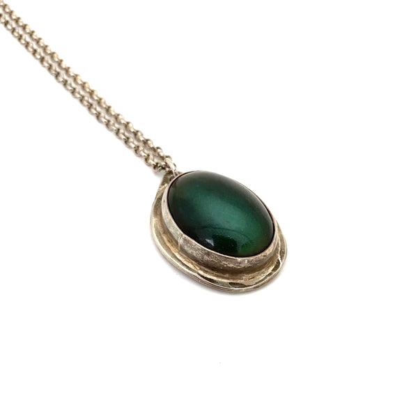 profile Rafael Alfandary Canada vintage sterling silver mood stone pendant necklace Canadian jewelry design
