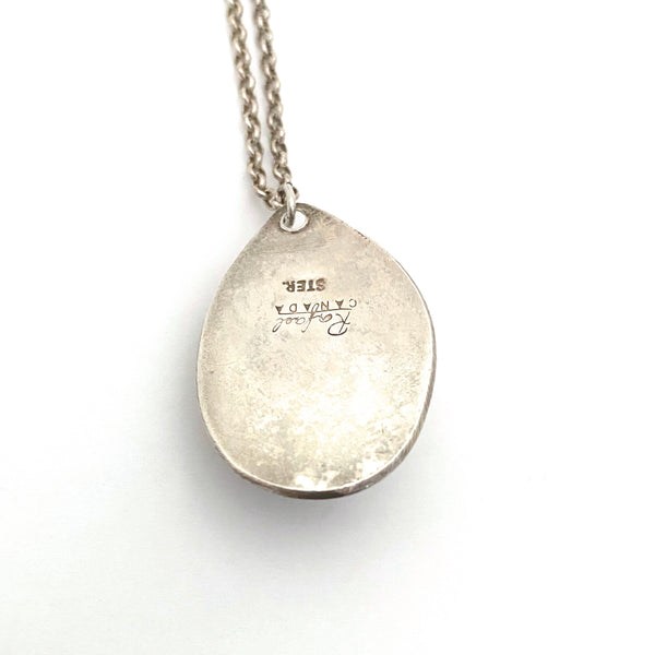 Rafael Canada sterling silver 'mood stone' pendant necklace