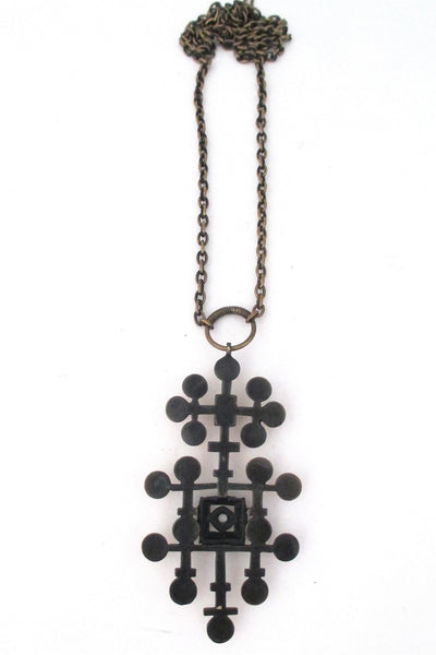 Pentti Sarpaneva large bronze pendant necklace