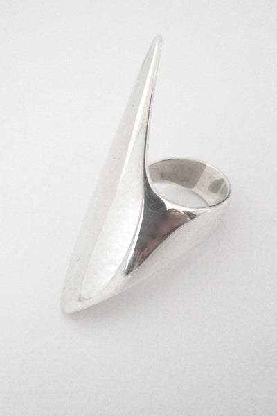 profile Georg Jensen Denmark vintage Scandinavian modernist long ring 99 by Henning Koppel