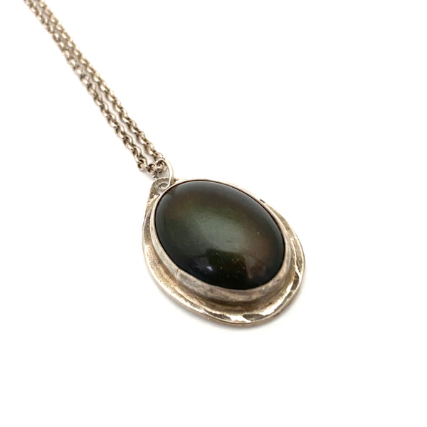 Rafael Canada sterling silver 'mood stone' pendant necklace