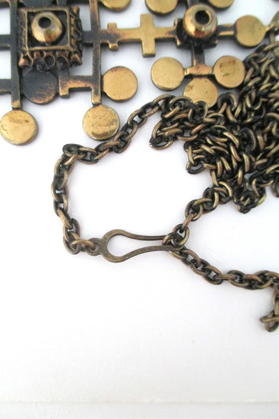 Pentti Sarpaneva large bronze pendant necklace
