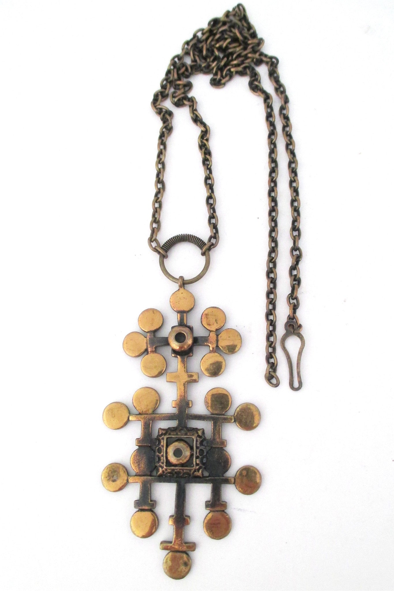 Pentti Sarpaneva Finland vintage Scandinavian Modernist bronze pendant necklace